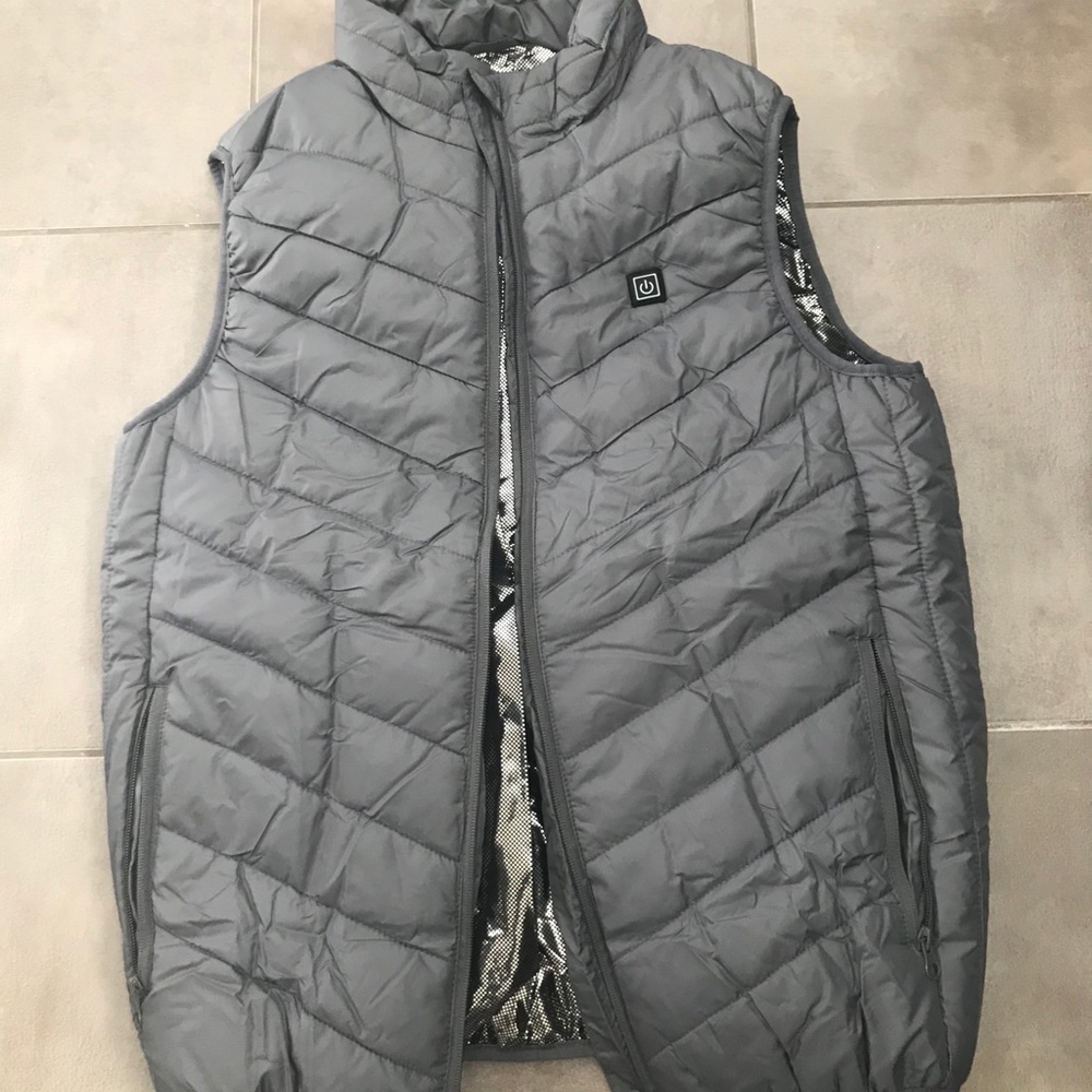 Gray heated vest mens large / medium